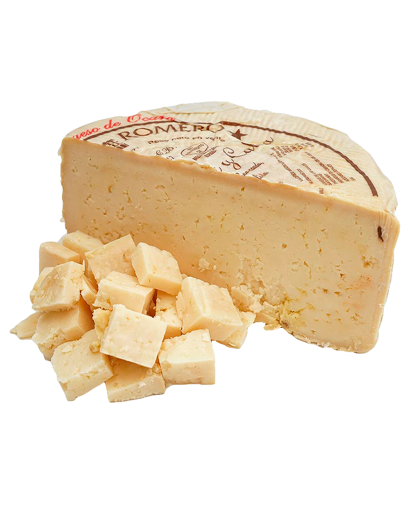 queso romero ocaña madurado en aceite, vista interior y trozos