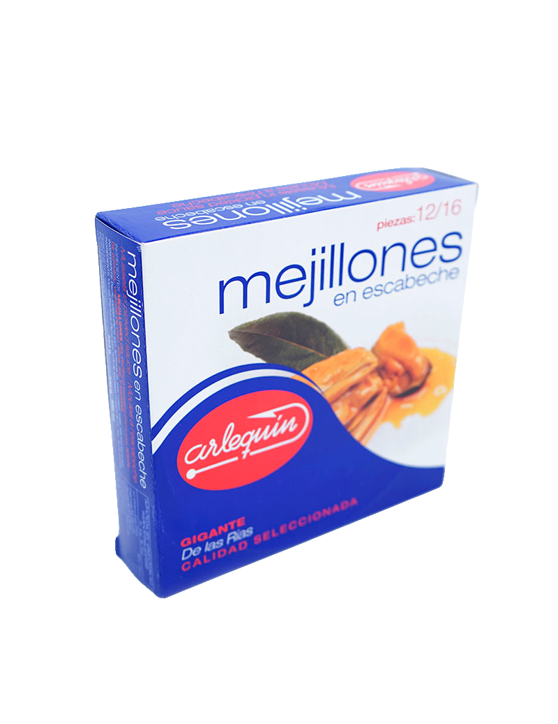 Mejillones en Escabeche 12/16 Piezas Gigantes Arlequín