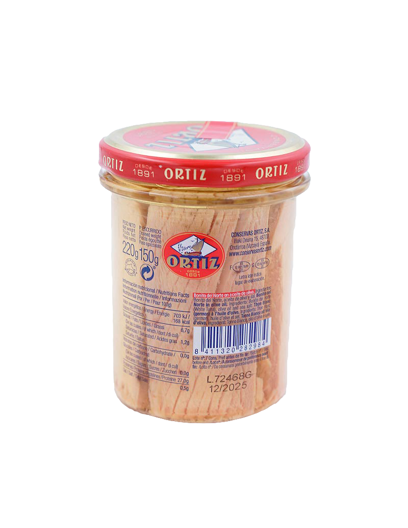 Bonito del Norte en Aceite de Oliva Ortiz etiqueta