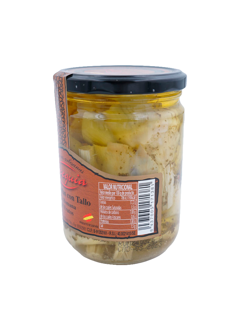Alcachofas con Tallo a la Romana 6/8 Frutos Acequia etiqueta