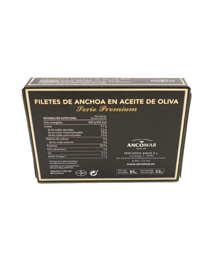 Filetes de Anchoa Ancomar por detrás