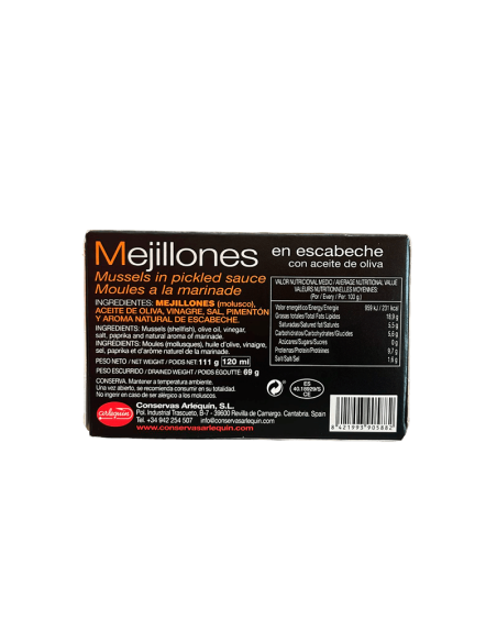Mejillones en Escabeche 6/8 Piezas