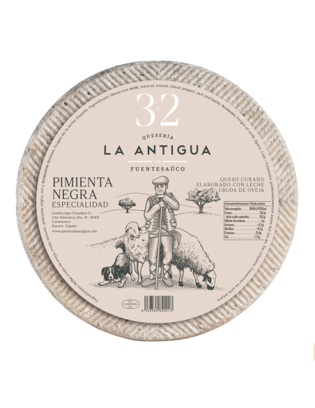 Queso de Oveja Curado La Antigua con Pimienta Negra