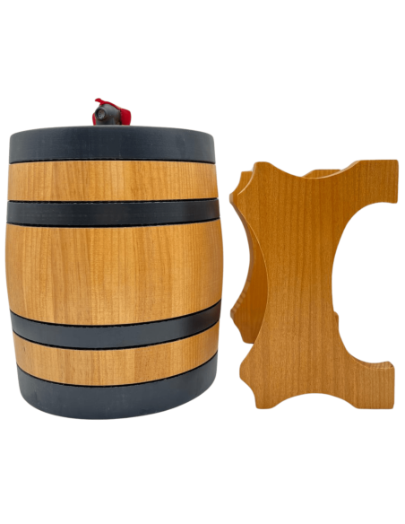 Barril con pie de madera para box 5L