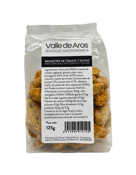 Baguettes de Tomate y Olivas Valle de Aras