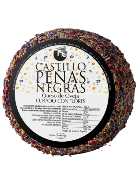 Queso de oveja curado con flores Castillo Peñas Negras