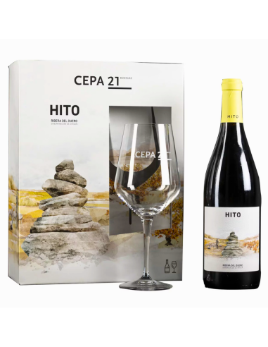 Estuche Botella + Copa de Vino tinto Hito