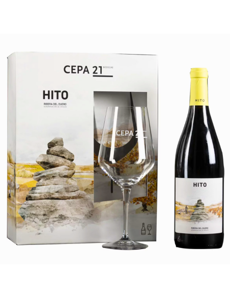 Estuche Botella + Copa de Vino tinto Hito