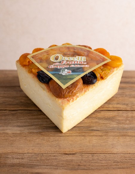 Occelli con fruta y Grappa di Moscato