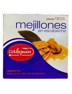 Mejillones escabeche 18/25 Piezas gigantes Arlequín