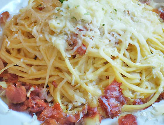 espaguetis con queso